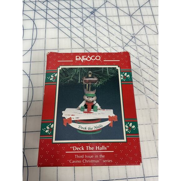 BNIB ENESCO Ornament 1991‎ DECK THE HALLS Casino Christmas Series - Blackjack - Picture 1 of 7